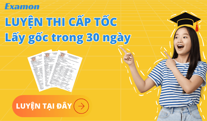 Bộ đề ôn cấp tốc 30 ngày cùng Examon